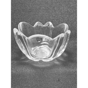 Orrefors‎ Sweden Crystal Lotus Flower Bowl Dish Trinket Candy